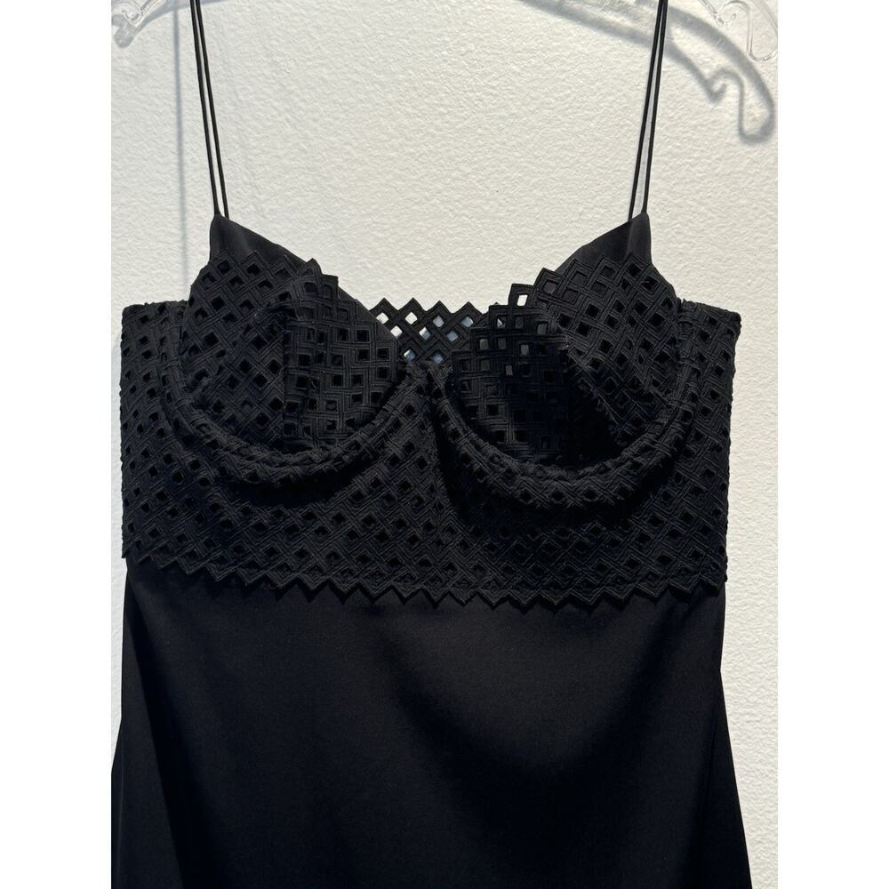 Catherine Malandrino Size 10 Black Dress Underwire Bustier Silk Blend Cut Out - Picture 4 of 11